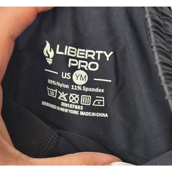 Liberty Pro Running Shorts Black Active Athletics Lined Youth Medium - Picture 6 of 7